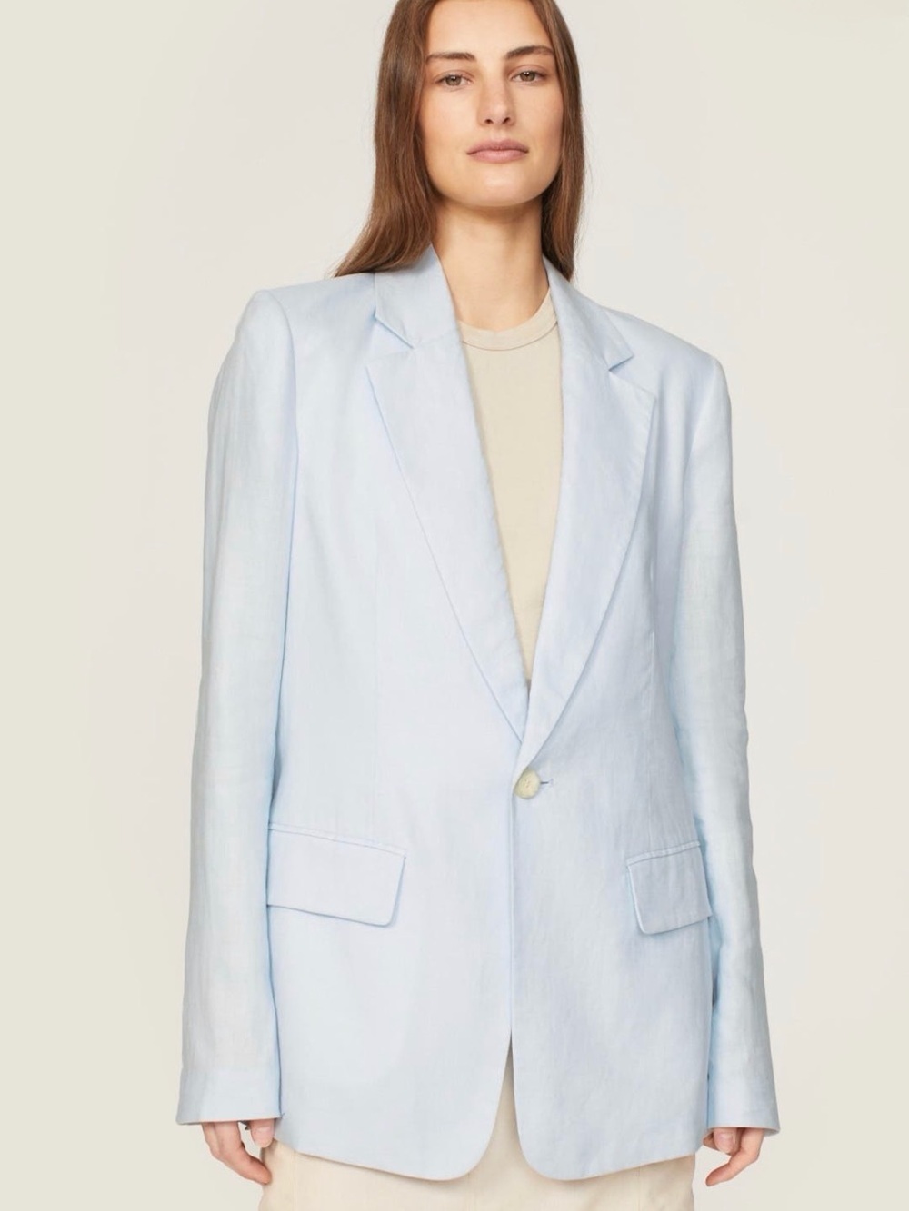 A.L.C. Arlo 100% Linen Blazer - Ice Water Light Blue Size 6